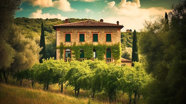 Un'affascinante villa isolata nel cuore di un pittoresco vigneto toscano che crea un'esclusiva vacanza estiva