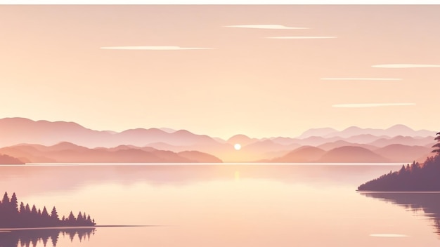 un'alba sul lago