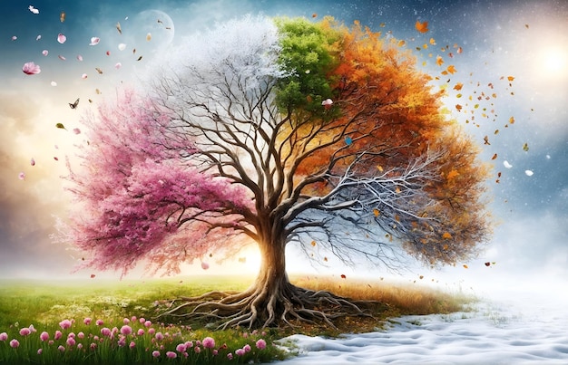 un albero che rappresenta più stagioni