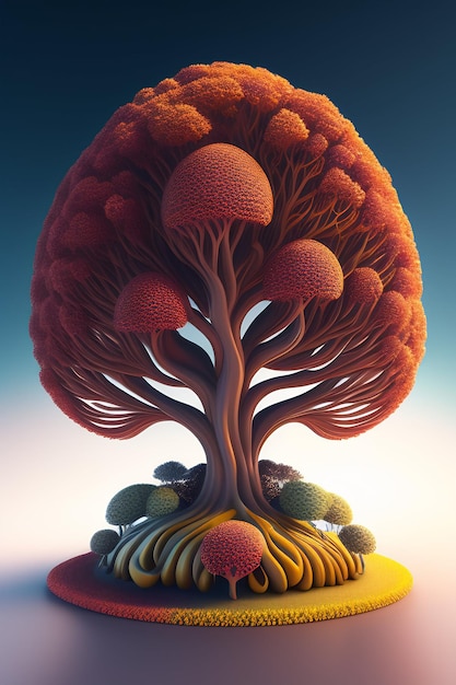 Un albero colorato di diversi colori un albero a forma di albero generato Ai
