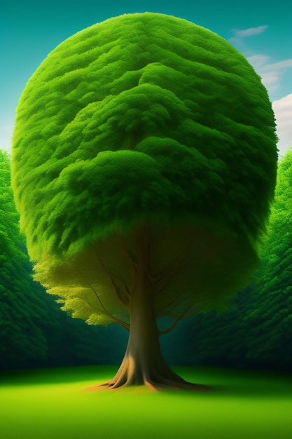 Un albero colorato di diversi colori un albero a forma di albero generato Ai