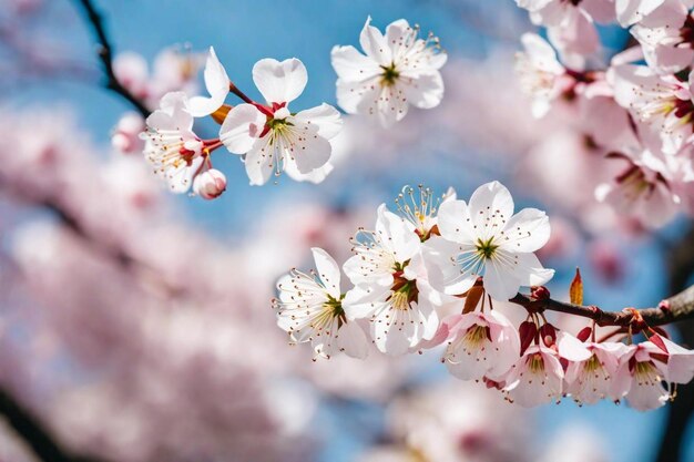 un albero con fiori bianchi e fiori rosa