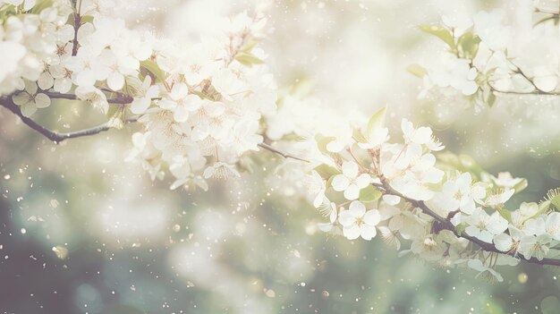 Un albero con fiori bianchi e la parola ciliegia sopra