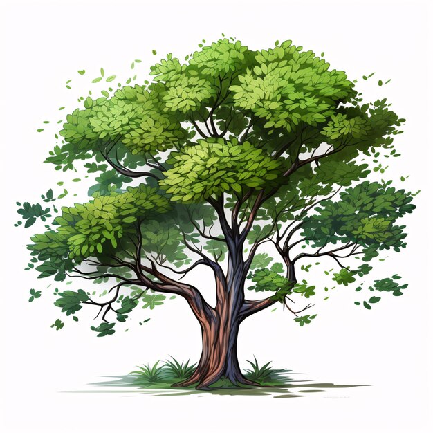 un albero con foglie verdi