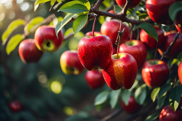 un albero con molte mele appese su di esso