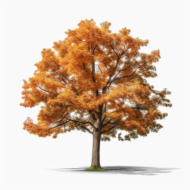 un albero con una foglia gialla e la parola autunno.