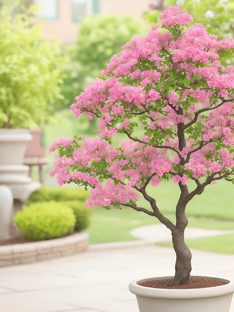 Un albero da fiore che cresce in un vaso di piante AI Immagine