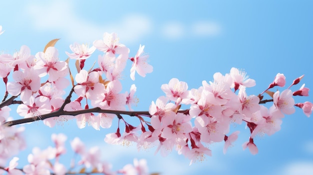 un albero di ciliegio in fiore contro un cielo blu chiaro