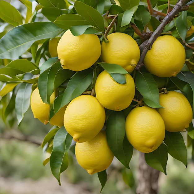 un albero di limoni con un limone e un limone su di esso