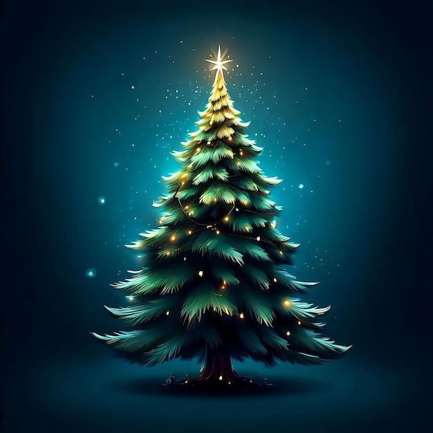 Un albero di Natale con sopra una stella