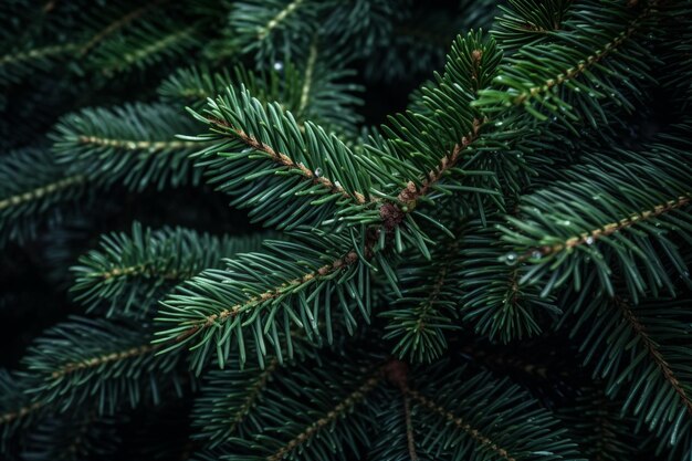 un albero di Natale con una stringa di nastro legata attorno ad esso