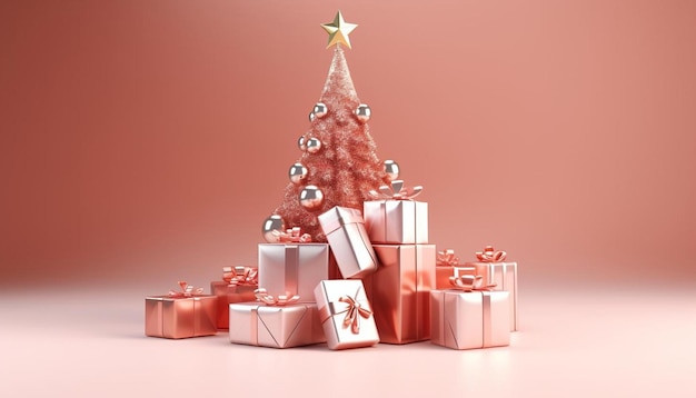 un albero di Natale fatto di scatole da regalo