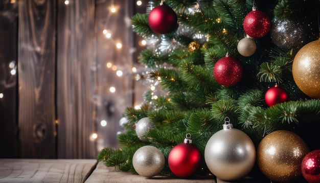 Un albero di Natale splendidamente decorato con ornamenti e luci