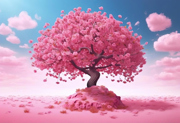 un albero di sakura rosa