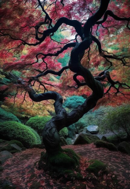 Un albero nel giardino giapponese