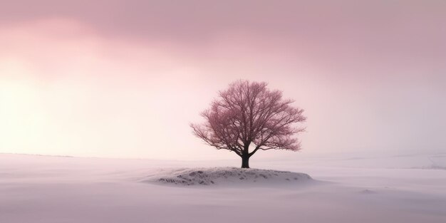 Un albero nella neve