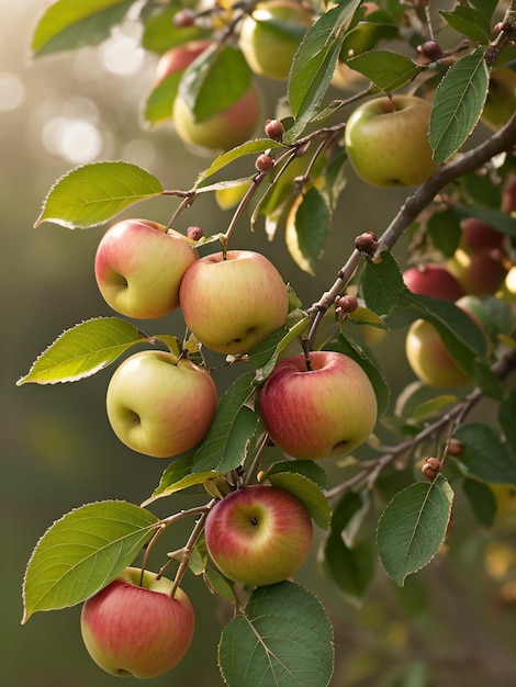 Un albero pieno di mele