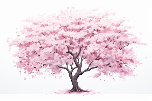 Un albero rosa con fiori rosa e un albero rosa