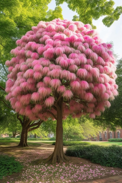 Un albero rosa nel parco