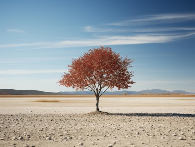 un albero solitario in mezzo al deserto