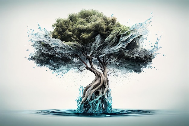 Un albero sull'acqua IA generativa