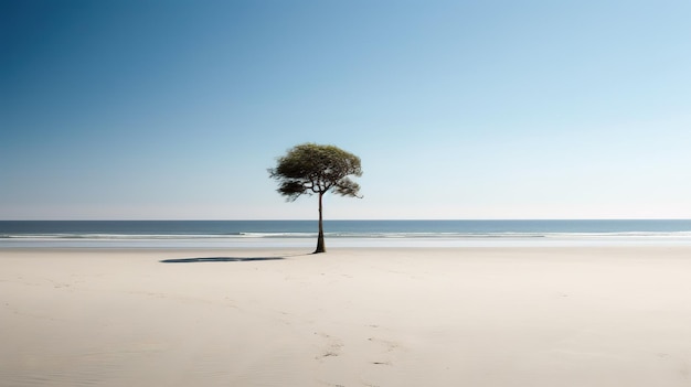 Un albero sulla spiaggia nella sabbia