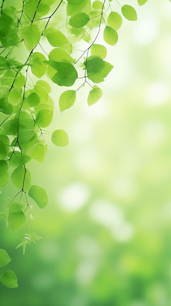 un albero verde con uno sfondo sfocato di foglie