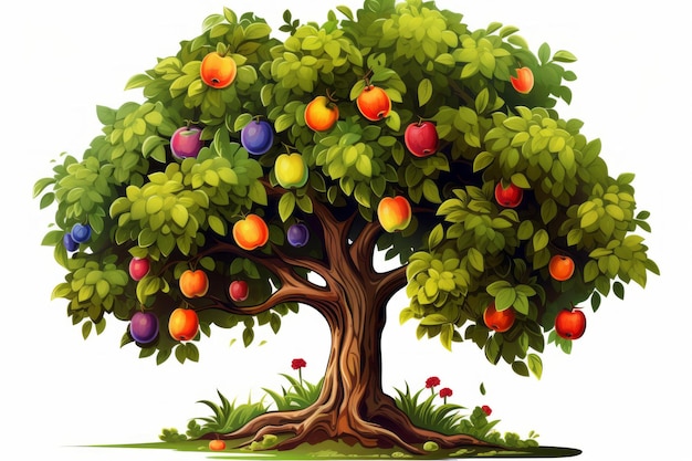 Un albero vibrante con frutti Clipart AR 32