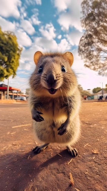 Un allegro quokka una milady e un quokka contento