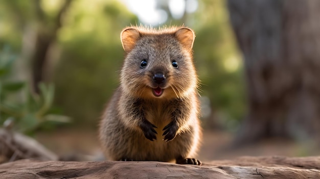 Un allegro quokka una milady e un quokka contento