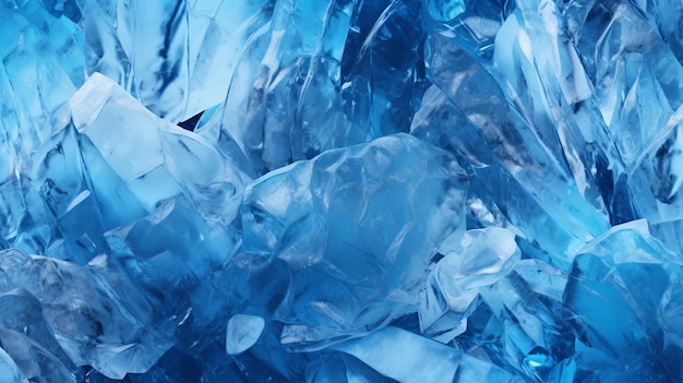 Un ammasso di cristalli di ghiaccio che formano una scultura naturale IA generativa
