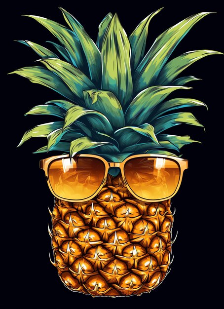 un ananas che indossa occhiali da sole