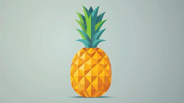 Un ananas con dettagli minimi e colore giallo brillante AI generare illustrazione