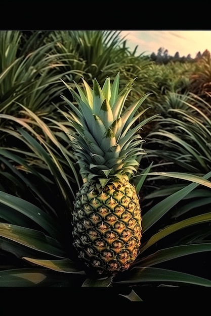 Un ananas con sopra la parola ananas