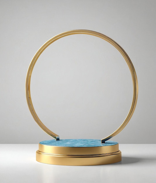 un anello d'oro con un marmo blu all'interno