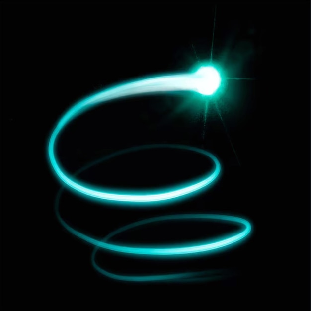 un anello di luce che è illuminato con uno sfondo luminoso verde