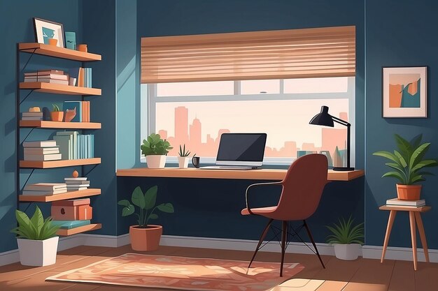 un angolo di lettura accogliente all'interno di un ambiente di ufficio a casa