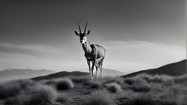 Un'antilope in piedi su una roccia