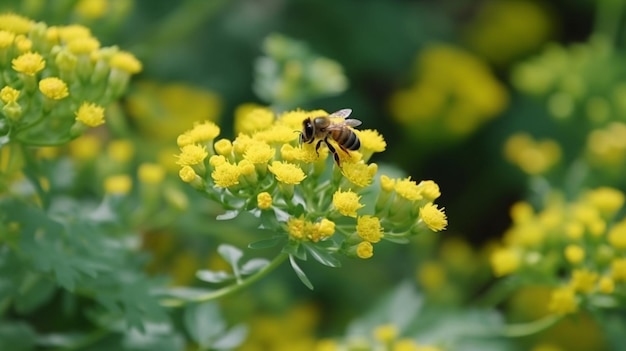 un'ape su un fiore giallo