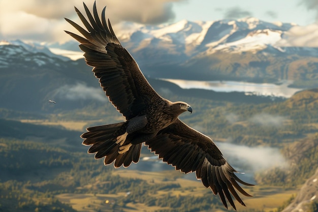 Un'aquila maestosa che vola in alto