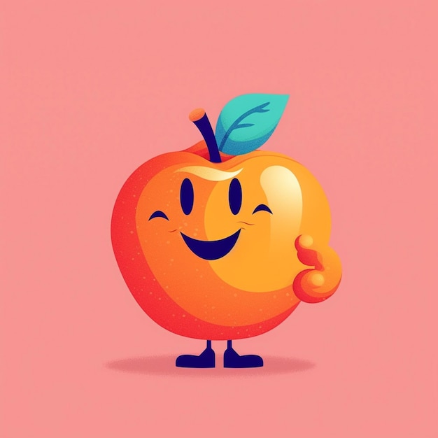 un'arancia con un sorriso e un sorriso.