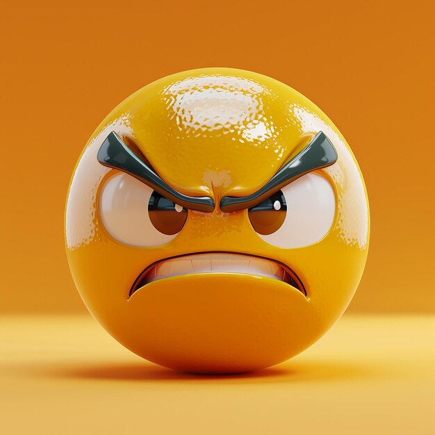 un'arancia con una faccia arrabbiata