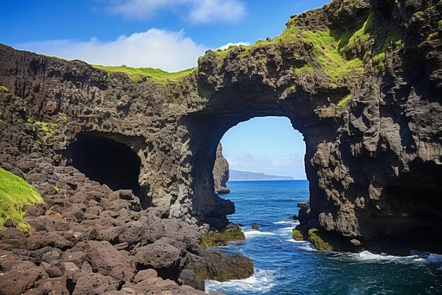 Un arco naturale formato dall'erosione lungo la costa