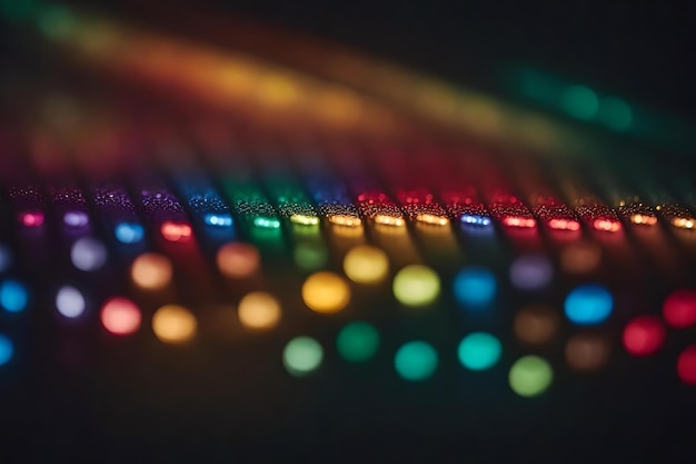 Un arcobaleno color arcobaleno è mostrato in un arcobaleno di luci.