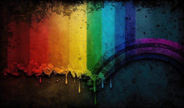 Un arcobaleno con sopra i colori dell'arcobaleno