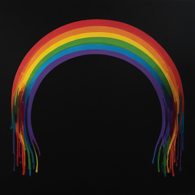 un arcobaleno è mostrato con un arco dell'arcobaleno sullo sfondo