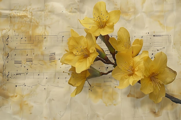 Un arrangiamento di fiori gialli su uno sfondo bianco