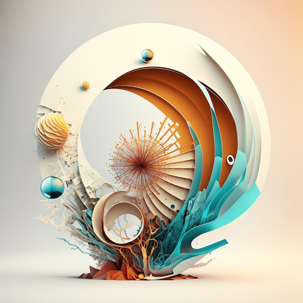 Un'arte digitale che ha un design a spirale con un design a spirale.