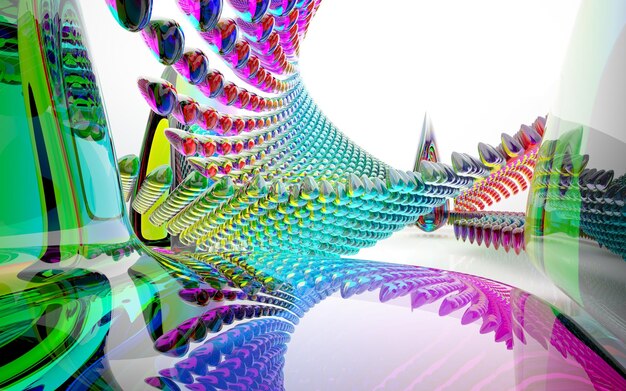 Un'arte digitale di un pesce con un disegno a spirale.