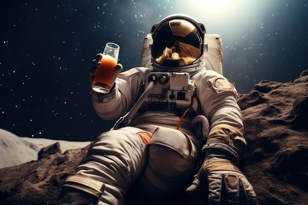 Un astronauta beve un po' di birra sul pianeta AI generativa